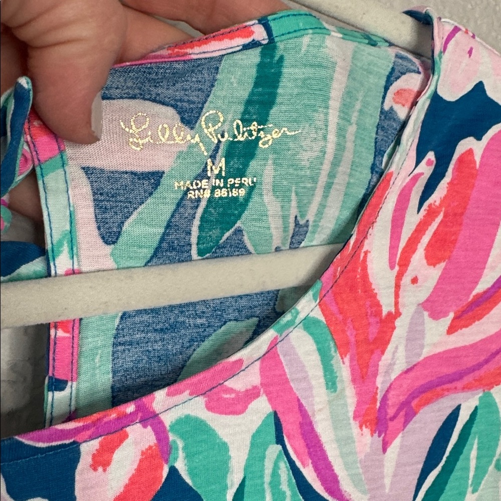 Lilly Pulitzer Mellorie Dress in Mr Peacock Dream A Little Dream Sz Medium - Picture 3 of 8